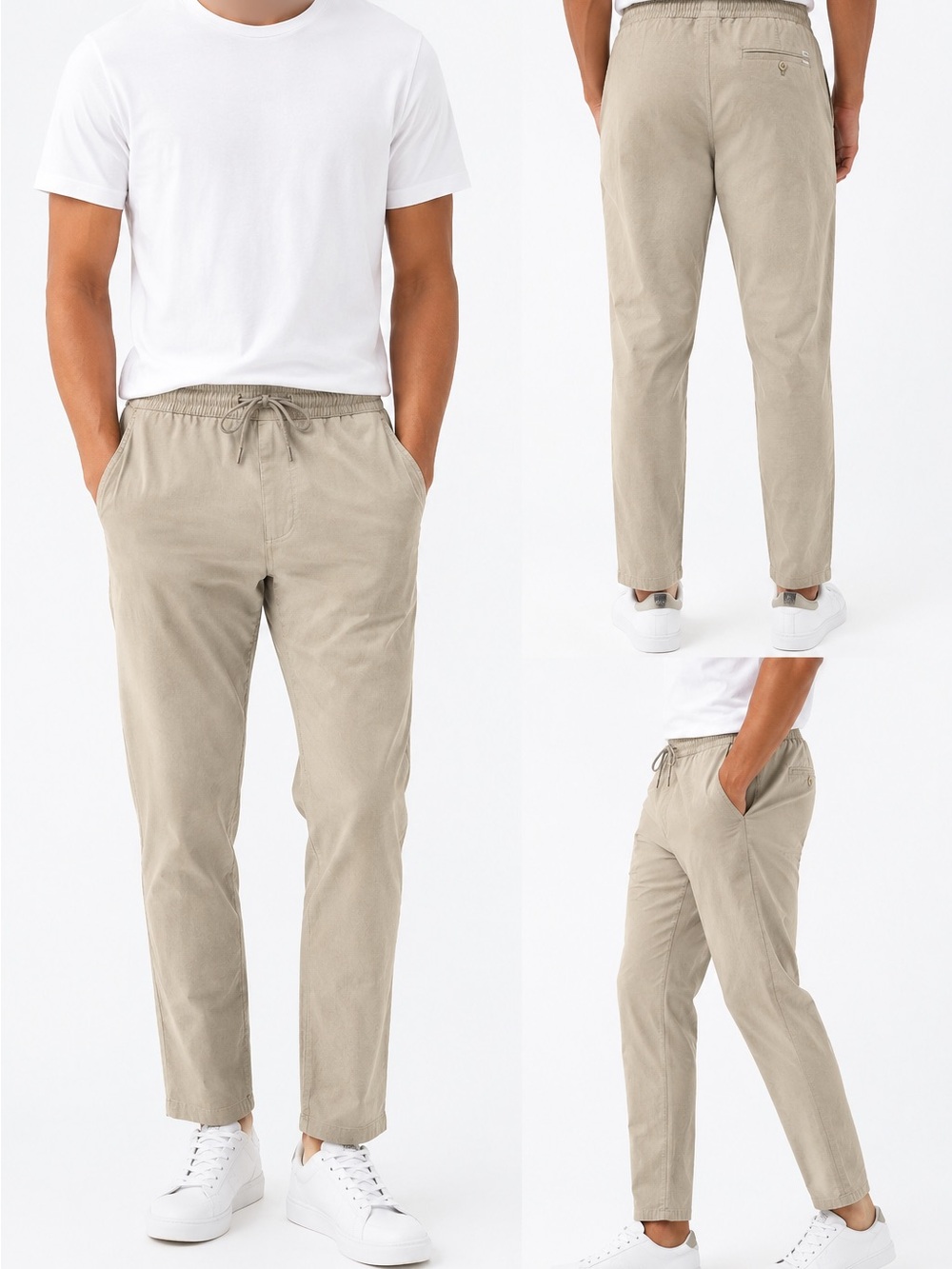 RSQ Men's Drawstring Chinos - Light Khaki